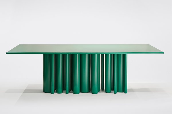 Green Matte Lacquer Dining Table by SoShiro for sale at Pamono