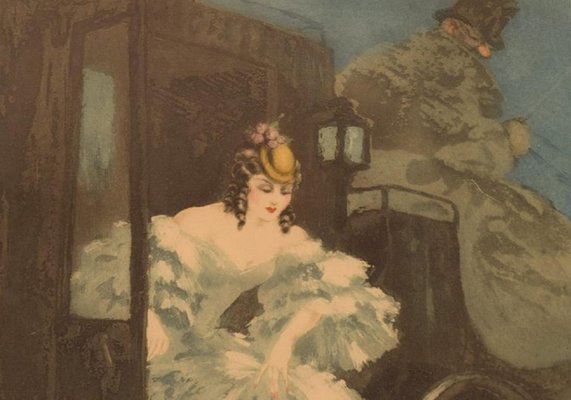 Louis Icart, Arrival, 1920s, Etching on Paper for sale at Pamono