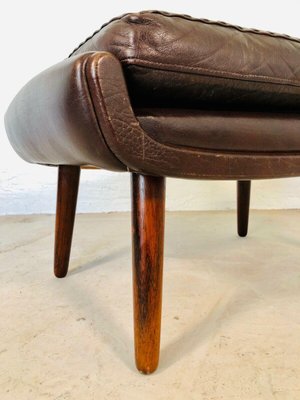 Vintage Mid Century Danish Matador, Leather Footstool
