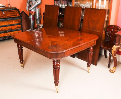 Regency Flame Mahogany Dining Table 12 Chairs 19th Century Set Of 13 For At Pamono Regency Flame Mahogany Dining Table, 12 Foot Dining Table Seats How Many Pieces