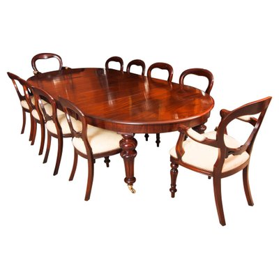 Oval Extending Dining Table 10, Dining Room Set With Oval Back Chairs