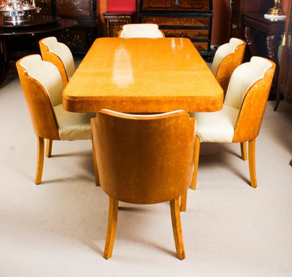 Art Deco Birdseye Maple Dining Table, 20 Inch Seat Height Dining Room Chairs In Nigeria