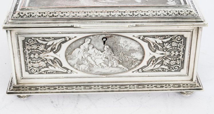 Boîte à Bijoux Sucrier Vintage - Métal Argenté, Style Art Déco, Déco Rétro