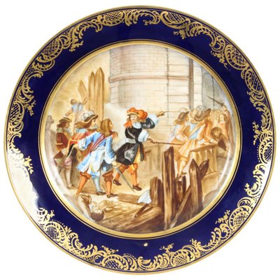 19th Century French Sevres Porcelain Prise de Valence Plate for