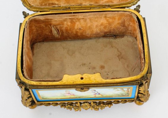 A Louis XVI Style Sèvres Style Porcelain Mounted Jewellery Box