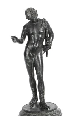 Antique pair of Italian Grand Tour bronzes of Narcissus and the