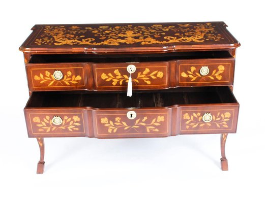Dutch Mahogany And Marquetry Block Front Chest Of Drawers Or Chest 19th Century For Sale At Pamono