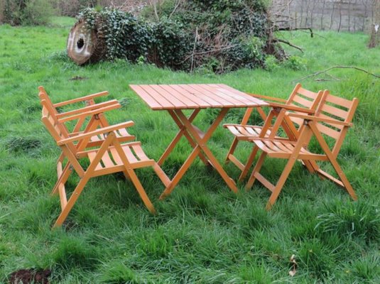 Wooden Folding Garden Set Set of 5