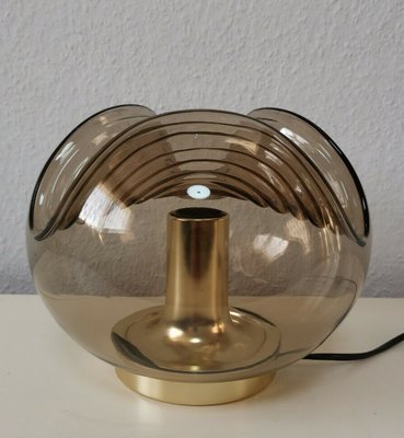 Table Lamp In Smoked Glass By Koch, Brown Smoked Glass Table Lamp
