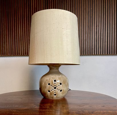 German Ceramic Table Lamp with Illuminated Lampstand from Hustadt Leuchten 1960s