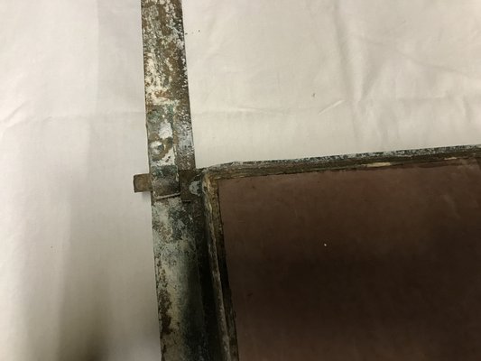 Gewölbter Metall Spiegel bei Pamono kaufen