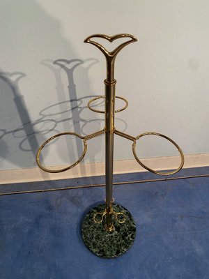 Italian Mid-Century Green Umbrella Stand with Cracked Effect