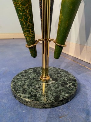 Italian Mid-Century Green Umbrella Stand with Cracked Effect