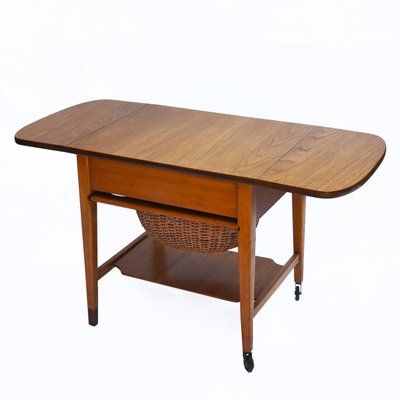 Mid Century Drop Leaf Sewing Table By, Expandable Drop Leaf Sofa Console Table