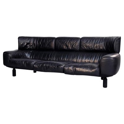 Black and sale wood sofa