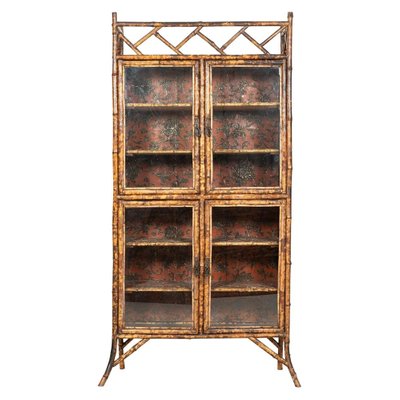 Glazed Bamboo Bookcase For At Pamono, English Antique Bamboo Bookcase