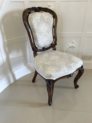 Antique Victorian Walnut Carved Side Chair for sale at Pamono