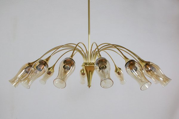 Large Mid Century Modern Italian Spider Gold Colored Murano Glass Chandelier 1950s For At Pamono Large Mid Century Modern Italian Spider, Large Modern Italian Chandeliers