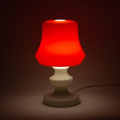 Slid otte Maori White and Red Table Glass Lamp from OPP Jihlava for sale at Pamono