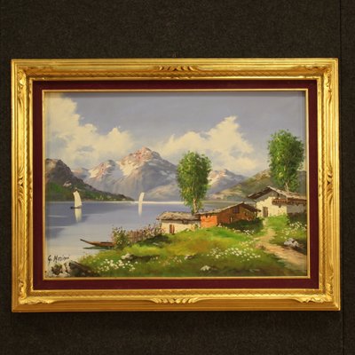 Italian Landscape Painting 20th, Landscape Oil Paintings On Canvas