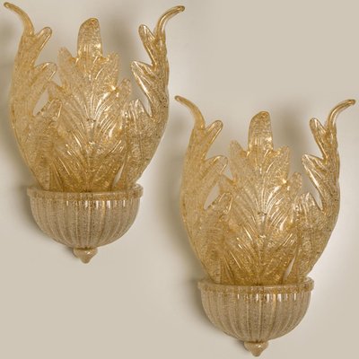 Murano Glass and Gold Plated Wall Sconce from Barovier Toso 1960s