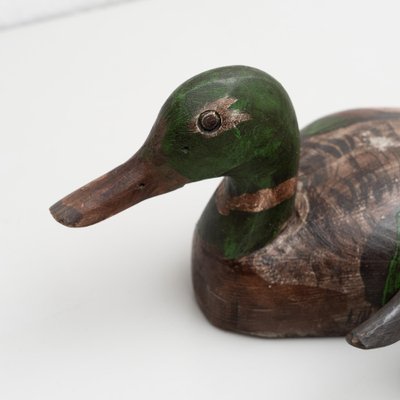 Vintage Hand-Painted Wooden Duck 