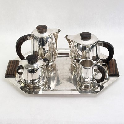 Art Deco Silver-Plated Coffee Service, 1920s, Set of for sale at