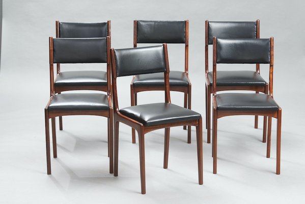 Mid Century Modern Walnut Dining Chairs, Walnut Dining Chairs Set Of 6