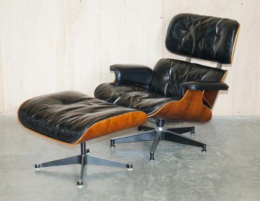 Hardwood No1 Lounge Chairs & Ottomans by Eames for Herman Miller