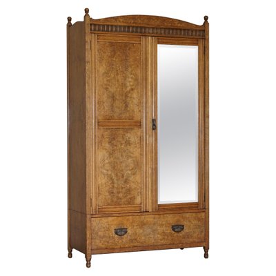 Victorian Pollard Oak Wardrobe With, Wardrobe With Mirror Front