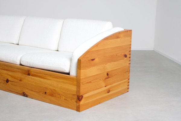 Large Sofa by Ate van Apeldoorn in Solid Pine Netherlands 1970s