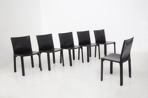 Black Leather Chairs By Mario Bellini, Italian Designer Leather Chairs