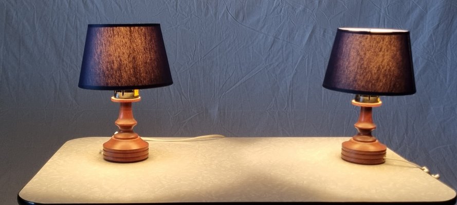 Small Wooden Table Lamps From Aka, Walnut Wooden Table Lamps
