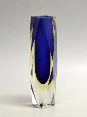 工芸品 Murano Glass Vase (Blue & Yellow) 工芸品 Murano Glass Vase (Blue & Yellow) 工芸品 Murano Glass