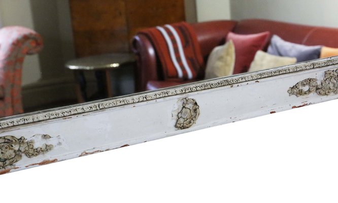 Specchio Veilleures Con Cornice Ornata In Stile Shabby Chic, Finitura Anticata, Larghezza 45 Cm