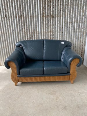 Antique Style Sofa In Wood And Leather, Antique Style Leather Sofas