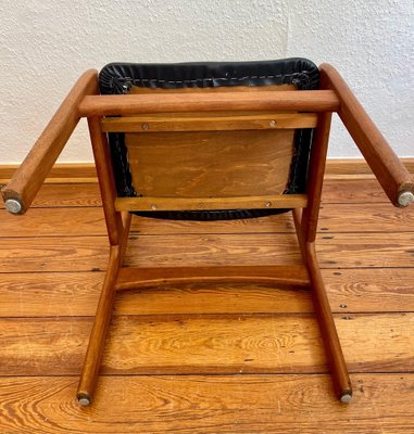 Danish Oak Dining Chair With A Black, Antique Oak Chairs With Cushion