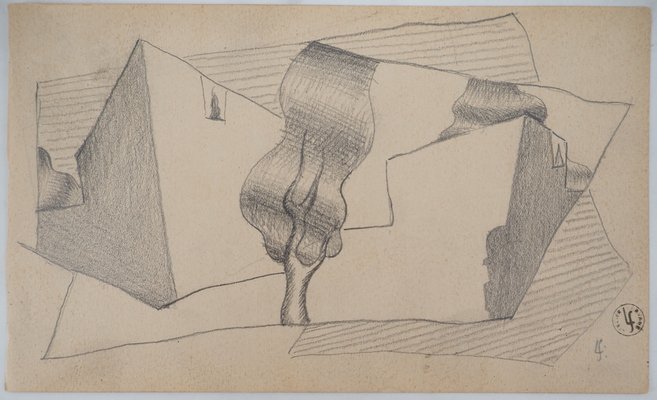 Leopold Survage、【Paysage cubiste】 Cubist Landscape; Paysage Cubiste. Leopold Survage (1879