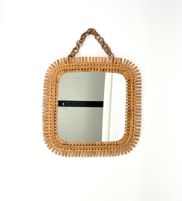 Mid Century Rattan Bamboo Squared, How To Make A Bamboo Mirror Frame