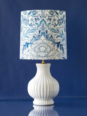 Hamptons Style Handcrafted Table Lamp from Vintage Royal Delft White Vase Severn