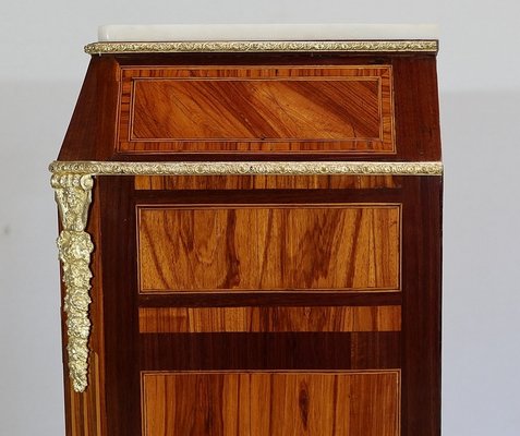 Ancienne Petite Vitrine Murale En Bois Louis Philippe/4 étagères Verre