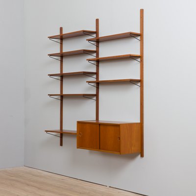 Danish Teak Wall Unit With Sliding Door, Are Floating Shelves In Styled Components