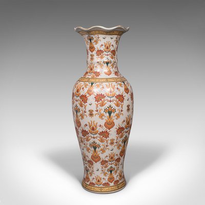 Tall Vintage Japanese Art Deco Ceramic Decorative Stem Vase, 1940