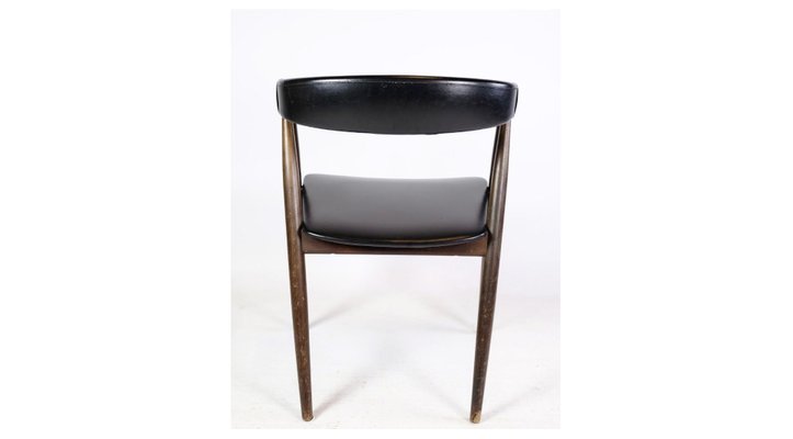 Rosewood Black Leather Dining Chairs, Black And Silver Dining Chairs Set Of 4