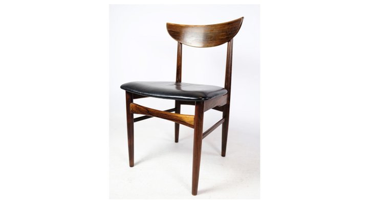 Danish Design Black Leather Rosewood, Rosewood Dining Chairs Danish