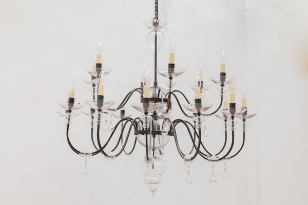 Large Brutalist Classic Wrought Iron Chandelier By Günther Lambert For At Pamono Large Brutalist Classic Wrought Iron, Classic Black Iron Chandelier