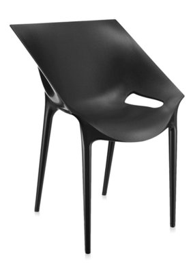 Black Polypropylene Stackable Dr. Yes Chair by Philippe Starck Eugeni Quitllet for Kartell for sale at Pamono