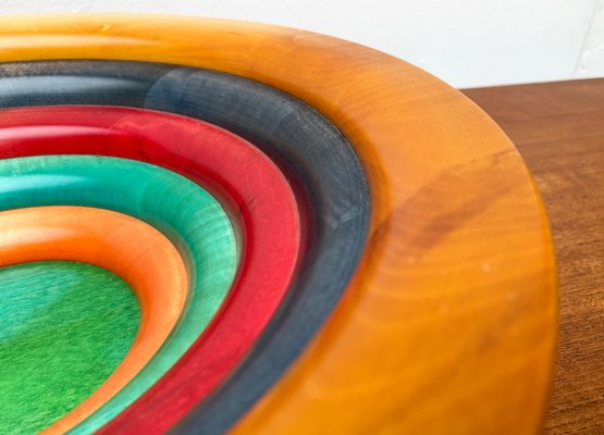 Postmodern Italian Wooden Bowl by Pietro Manzoni for sale at Pamono
