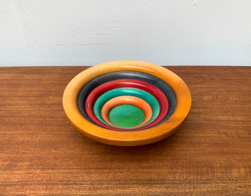 Postmodern Italian Wooden Bowl by Pietro Manzoni for sale at Pamono