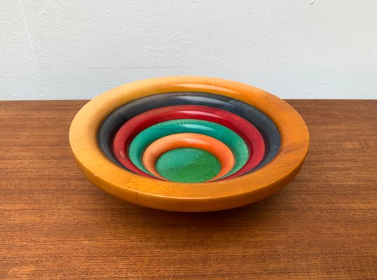 Postmodern Italian Wooden Bowl by Pietro Manzoni for sale at Pamono